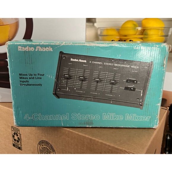 NEW IN BOX! VINTAGE RADIO SHACK 4 Channel Stereo Microphone Mixer Cat. 32-11